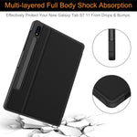 Samsung Tab S7 11 Inch Case 2020 Premium Shock Proof Stand Folio Case Multi Viewing Angles Hard Tpu Back Cover For Samsung Galaxy Tab S7 11 Inch Tablet Sm T870 T875 T878 Black