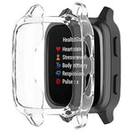 Compatible With Garmin Venu Sq Case Silicone Protective Case Cover Compatible For Garmin Venu Sq Gps Fitness Smartwatch 2 Pack Black Clear
