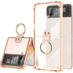 Samsung Galaxy Z Flip 4 Case Clear Crystal With Ring Stand Holder
