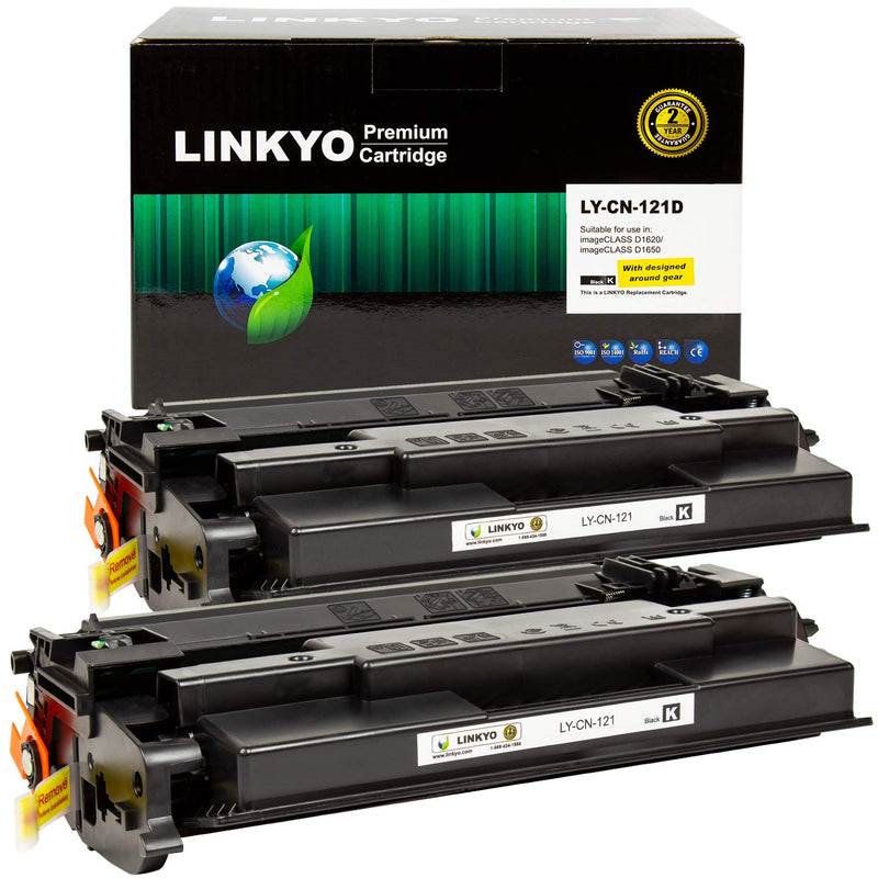 Linkyo Compatible Toner Cartridge Replacement For Canon 121 Black 2 Pack