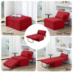 Modern Convertible Chair Adjustable Backrest Sleeper Couch Bed For Living Room