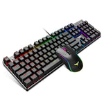 Havit Mechanical Gaming Keyboard And Mouse Combo Blue Switch 104 Keys Rainbow Backlit Keyboards 4800Dpi 7 Button Mouse Wired For Pc Gamer Computer Laptop