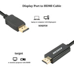 Displayport To Hdmi 10 Feet Gold Plated Cable Avacon Display Port To Hdmi Adapter Male To Male Black