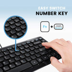Perixx Periboard 407 Wired Mini Usb Keyboard With 11 Hot Keys Piano Black