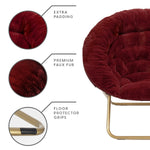 Cozy Faux Fur Saucer Chair For Bedroom