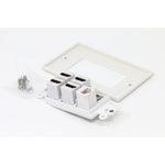 RiteAV - 4 Port HDMI 1 Coax Cable TV- F-Type 1 Cat6 Ethernet White Wall Plate Decorative