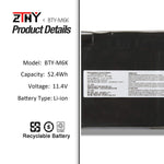New Bty M6K Laptop Battery For Msi Stealth Pro Ms 17B4 Ms 16K3 Gs63Vr 7Rg 7Rg 005 Gf63 8Rd 8Rd 031Th 8Rc 8Rc 034Cz Gf75 Thin 3Rd 8Rc 9Sc 9Sc 088Cn Series Replacement 11 4V 52 4Wh 4600Mah 3Cell