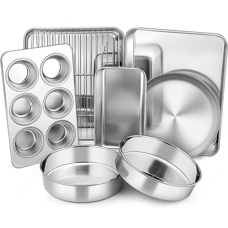 8 Piece Stainless Steel Small Baking Pan Set