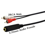 Zdycgtime 6 35Mm To 2 Rca Y Splitter Cable Gold Plated 6 35Mm 1 4 Inch Trs Female To 2 Dual Rca Male Stereo Audio Y Splitter Extension Adapter Cable 12Inch 30Cm