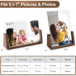 Gift Of Picture Frame 2 Pack Rustic Wooden Photo Frames With Walnut Wood Base