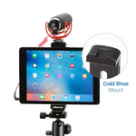 Aluminum Pad Tripod Mount With Cold Shoe Compatible For Ipad Metal Tablet Tripod Adapter Holder With Quick Release Plate 1 4 Screw Mount Universal For Ipad Mini Ipad 4 Ipad Pro Surface Pro