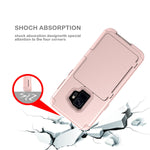 Sumsung Galaxy S9 Case Galaxy S9 Case Shockproof Heavy Duty Protective Hybrid Cover With Card Slot Holder And Opened Back Mirror Kickstand Case For Samsung Rose_Gold