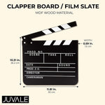 Clapper Board Prop For Film Movie Director Slate Black Clapboard 1 Pack