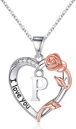 Rose Heart I Love You Necklaces Gifts For Womens