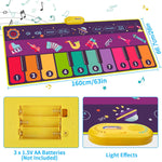 Musical Piano Mat 63 X 26 Keyboard Music Mat With 17 10 Demos 8 Instrument Sounds Touch Musical Toys Gift For Kids Ages 3 10