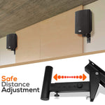 90A 30A Angle Tilt Rotation Adjustment Solid Steel Pin Serves As Safety Stop Mount Speaker Bracket Stands Dual Universal Adjustable W 12 5 Distance From Wall Pstndw15