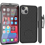 Ailiber Compatible With Iphone 13 Case Iphone 13 Case Holster With Screen Protector Swivel Belt Clip Kickstand Holder Slim Shockproof Shell Slide Pouch Phone Cover For Iphone 13 6 1 Inch Black