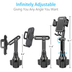 Car Cup Holder Phone Mount Jc1 Pro Ver Adjustable Long Pole Automobile Cup Holder Smart Phone Cradle Car Mount For Iphone 11 Pro Xr Xs Max X Se 8 Plus 6S Samsung Galaxy S20 Note 10 S9 S7 Edgeblack