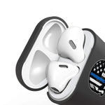 Texture Black Case Cover Compatible With Airpods Charging Case Protection Gen 1 Gen 2 Thin Blue Line Usa Flag Skull