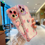 Phylla Ins Style Love Heart Clear Phone Case For Iphone 13 Pro Max 6 7 Inches 5G Cute Side Small Pattern Compatible For Women Girls Soft Silicone Shockproof Cover Bumper
