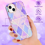 J D Slim Case Compatible For Iphone 13 Case Dual Layer Hybrid Shockproof Fashion Marble Design Case With 2 Tempered Glass Screen Protectors Not Compatible For Iphone 13 Pro 13 Pro Max 13 Mini