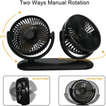 Portable Car Dual 300 Degree Rotation Auto Cooling Fan