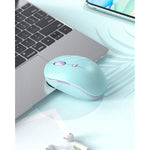 Wireless Mouse Seenda Type C Mouse Cordless With Usb And Usb C 2 In 1 Receiver Rechargeable Mouse For Kids Compatible With Macbook Ipad Pro Windows Computer Laptop Pc Mint Green