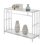 Convenience Concepts Mission Glass Console Table Clear Glass Chrome