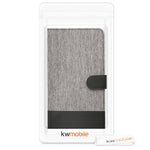 Kwmobile Wallet Case Compatible With Xiaomi Mi Max 2 Fabric Faux Leather Cover With Card Slots Stand Grey Black