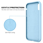 Iphone Xs Case Iphone X Case Slim Lightweight Smooth Liquid Silicone Soft Gel Rubber Microfiber Lining Cushion Texture Cover Shockproof Protective Phone Cases For Iphone Xs X 5 8 Light Blue