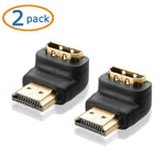 Cable Matters 2 Pack Right Angle Hdmi Adapter 90 Degree Hdmi Right Angle With 4K And Hdr Support