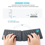 Wireless Bluetooth Keyboard Ultra Thin Foldable Rechargeable Keyboard For Iphone Ipad 9 7 Ipad Pro Fire Hd 10 Compatible With All Ios Android And Windows Tablets Smartphones Devices Gray