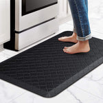 Kitchen Floor Mat Cushioned Anti Fatigue Kitchen Rug 17 3X28 Thick Waterproof Non Slip Kitchen Mats And Rugs Heavy Duty Ergonomic Comfort Rug For Kitchen Floor Office Sink Laundry Black