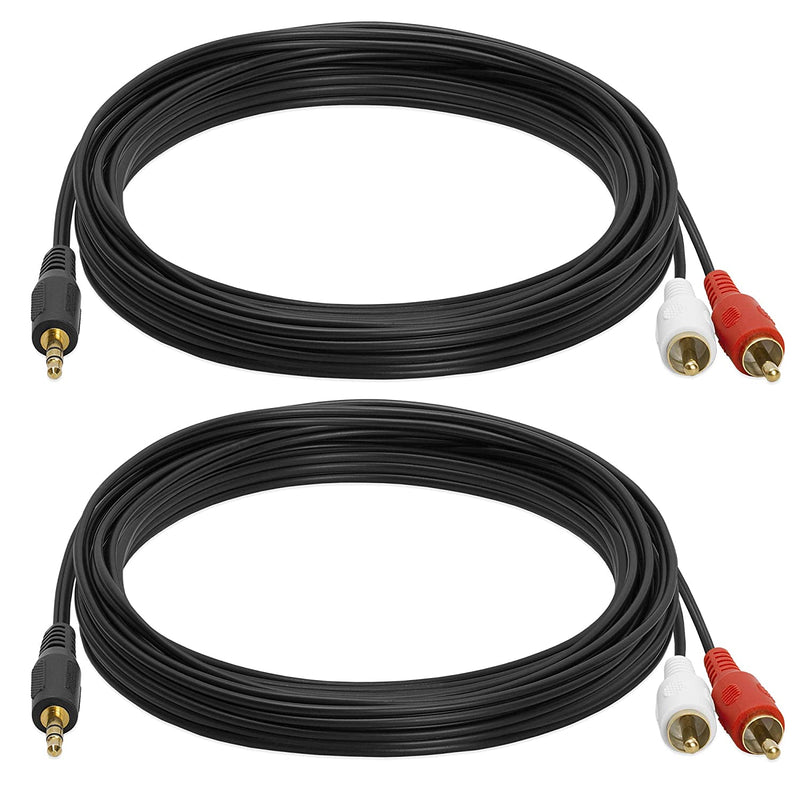 Cmple 2 Pack 3 5Mm Male Stereo To 2 Male Rca Audio Adapter Cable 25 Feet