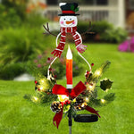 Snowman Christmas Light With Faux Pine Cones