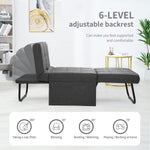 Modern Convertible Chair Adjustable Backrest Sleeper Couch Bed For Living Room