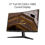 Asus Tuf Gaming Vg27Vh1B 27A Curved Monitor 1080P Full Hd 165Hz Supports 144Hz Extreme Low Motion Blur Adaptive Sync Freesync Premium 1Ms Eye Care Hdmi D Sub Black
