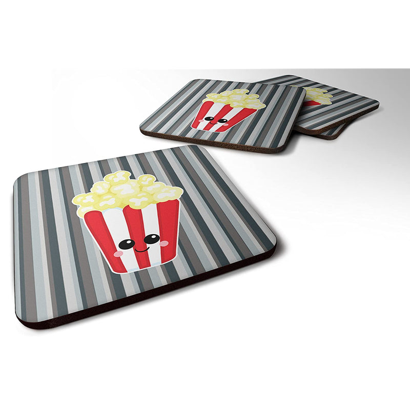 Carolines Treasures Popcorn Face Foam Coaster Set Of 4 3 5 Multicolor