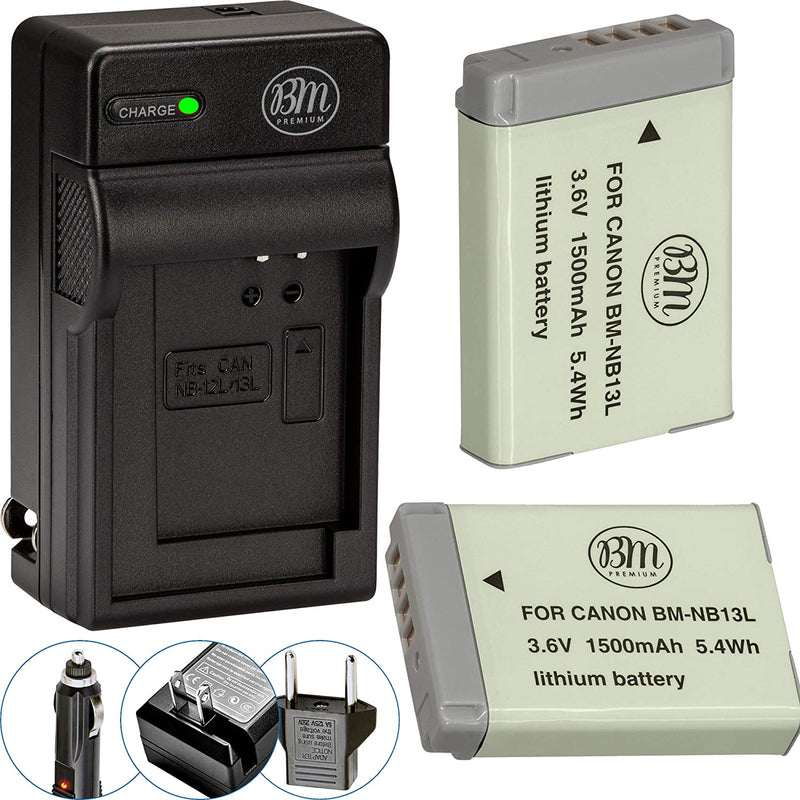 Bm Premium 2 Pack Of Nb 13L Batteries And Charger Kit For Canon Powershot Sx740 Hs G1 X Mark Iii G5 X G5 X Mark Ii G7 X G7 X Mark Ii G7 X Mark Iii G9 X G9 X Mark Ii Sx620 Hs Sx720 Hs Cameras