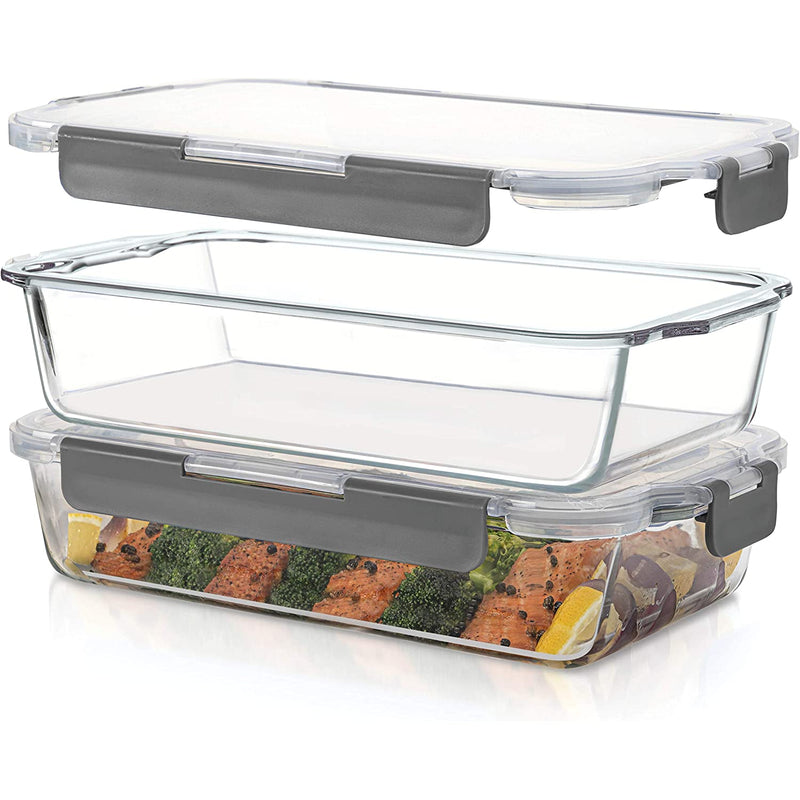 100 Leakproof Casserole Dish Set With Hinged Bpa Free Locking Lids