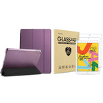 Ipad 10 2 Case 2019 Ipad 7Th Generation Case Purple Bundle With 2 Pack Ipad 10 2 7Th Gen Tempered Glass Screen Protector