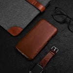 Icarer Iphone 11 Case Vintage Series Ultra Slim Genuine Leather Flip Folio Case Side Open Cover Curve Edge Protection For Apple Iphone 11 6 1 Inch 2019 Brown