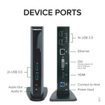 Usb 3 0 Universal Laptop Docking Station For Windows Dual Video Hdmi And Dvi Vga Gigabit Ethernet Audio 6 Usb Ports