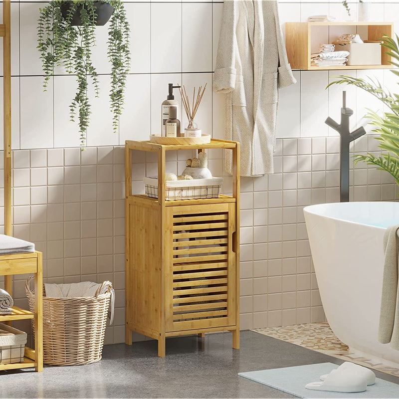 Bamboo Cabinet With Single Door And Shelf