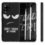 Kwmobile Tpu Silicone Case Compatible With Samsung Galaxy A42 5G Soft Flexible Shock Absorbent Protective Phone Cover Dont Touch My Phone White Black