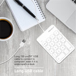 Macally Wired Usb Number Pad Compatible With Windows Pc And Mac Plug And Play 18 Key Slim Usb Numeric Keypad With 5Ft Cable Perfect Add On To Laptops White Numkey