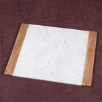 Creative Home Natural White Marble With Mango Wood 16 X 20 Pastry Board Serving Plate