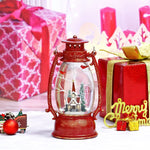 Sparkly Glitter Snow Globe Cardinal Church Lantern With Musics