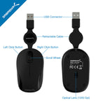 Sabrent Mini Travel Usb Optical Mouse With Retractable Cable For Computers And Laptops Mac Pc Compatible Ms Opmn