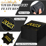 New Years Eve Special 100 Pcs Napkins Black And Gold Napkins Disposable Cocktail Napkins With Gold Foil 3 Ply 5 X 5 Inch